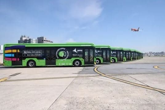 Congonhas recebe primeira frota de ônibus elétricos para aeroportos