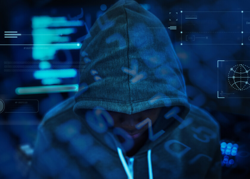 Hacker with their hood up